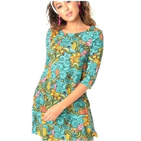 Smak Parlour Groovy Floral Cosmic Shift Dress Blue Psychedelic 60s Sz XS #28 - Picture 1 of 5